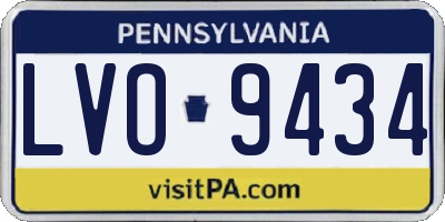 PA license plate LVO9434