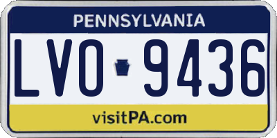 PA license plate LVO9436