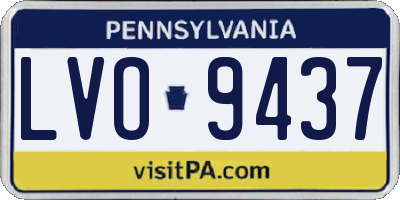 PA license plate LVO9437