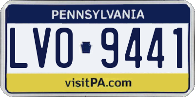 PA license plate LVO9441
