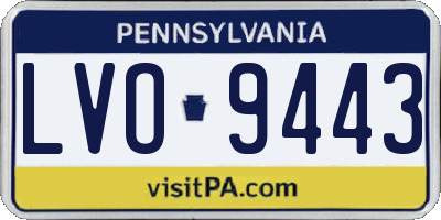 PA license plate LVO9443