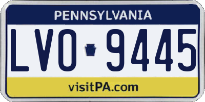 PA license plate LVO9445