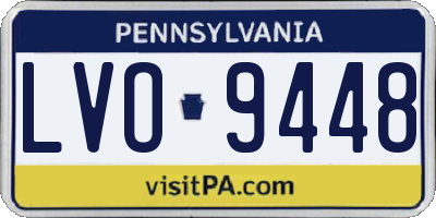 PA license plate LVO9448