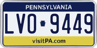 PA license plate LVO9449
