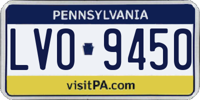 PA license plate LVO9450