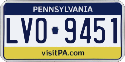 PA license plate LVO9451