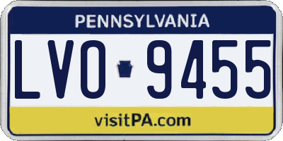 PA license plate LVO9455