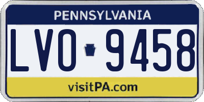 PA license plate LVO9458