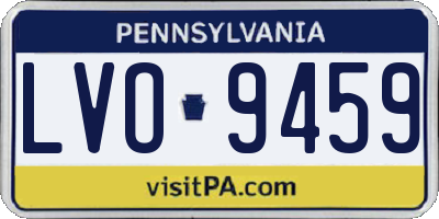 PA license plate LVO9459