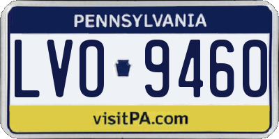 PA license plate LVO9460