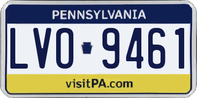 PA license plate LVO9461