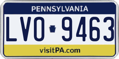 PA license plate LVO9463