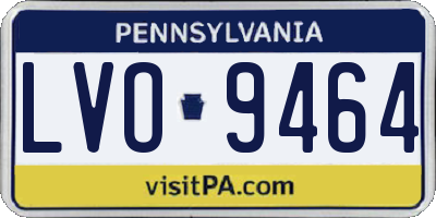 PA license plate LVO9464