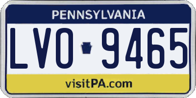 PA license plate LVO9465
