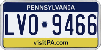 PA license plate LVO9466