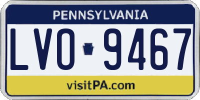PA license plate LVO9467