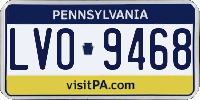 PA license plate LVO9468