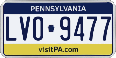 PA license plate LVO9477