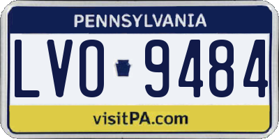 PA license plate LVO9484