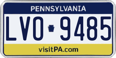 PA license plate LVO9485