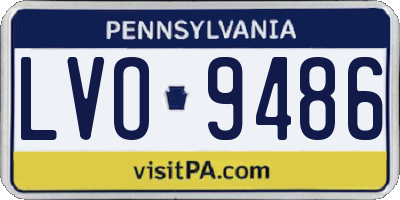 PA license plate LVO9486