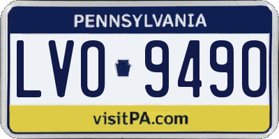 PA license plate LVO9490