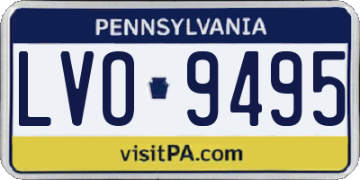 PA license plate LVO9495
