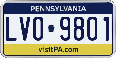 PA license plate LVO9801