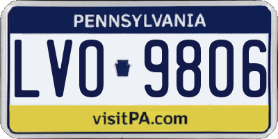 PA license plate LVO9806