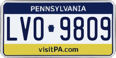 PA license plate LVO9809