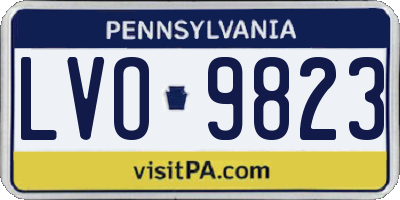PA license plate LVO9823
