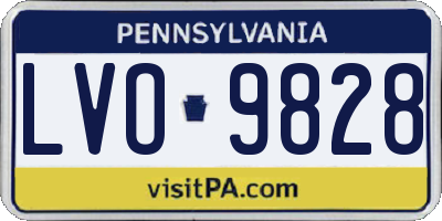 PA license plate LVO9828