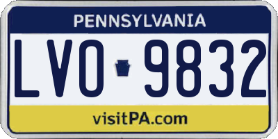 PA license plate LVO9832