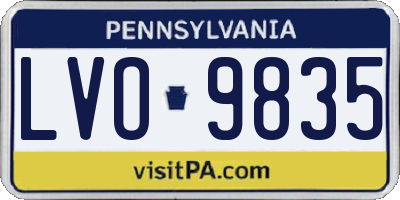 PA license plate LVO9835