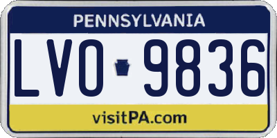 PA license plate LVO9836