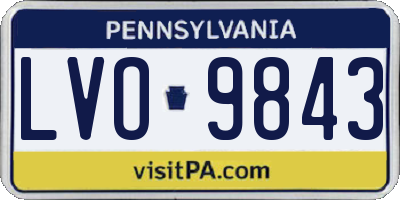 PA license plate LVO9843