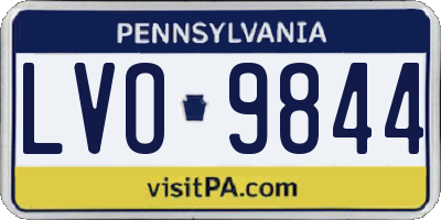 PA license plate LVO9844