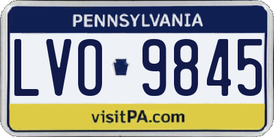 PA license plate LVO9845