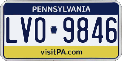 PA license plate LVO9846
