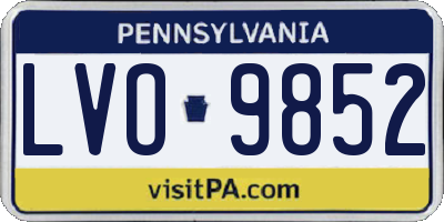 PA license plate LVO9852