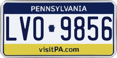 PA license plate LVO9856