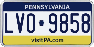 PA license plate LVO9858