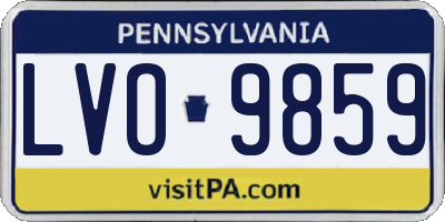 PA license plate LVO9859