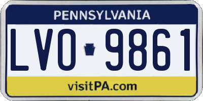 PA license plate LVO9861