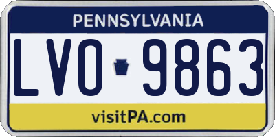 PA license plate LVO9863
