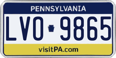 PA license plate LVO9865