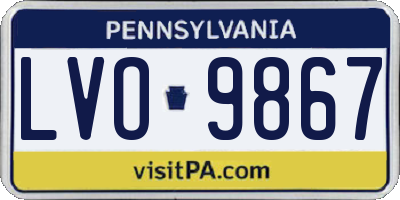 PA license plate LVO9867