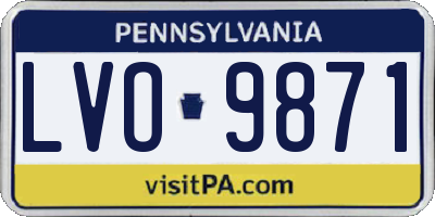PA license plate LVO9871