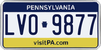 PA license plate LVO9877