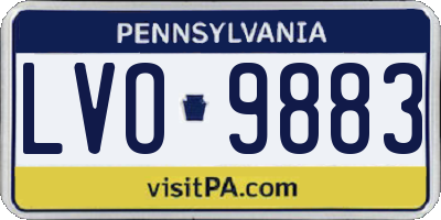 PA license plate LVO9883
